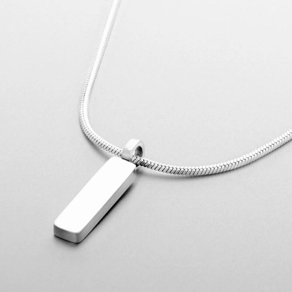Square Chain Pendant Necklace Men