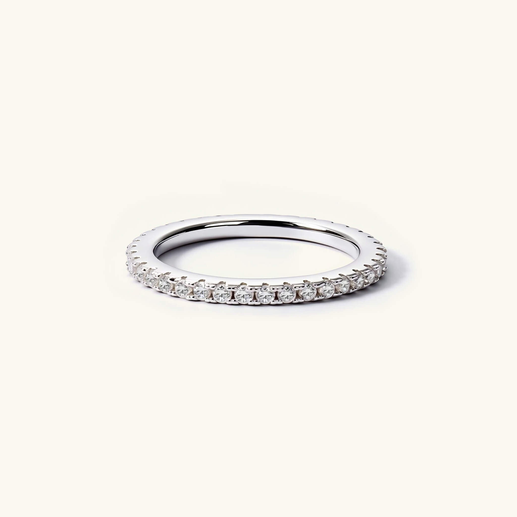 1.5mm Moissanite Slim Eternity Ring