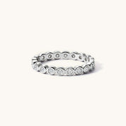 3mm Moissanite Round Cut Bezel Eternity Ring