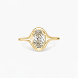 1.5 ct Oval-Cut Moissanite Bezel-Prong Ring