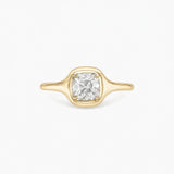 1 ct Cushion-Cut Moissanite Bezel-Prong Ring