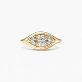 1 ct East-West Marquise-Cut Moissanite Bezel-Prong Ring