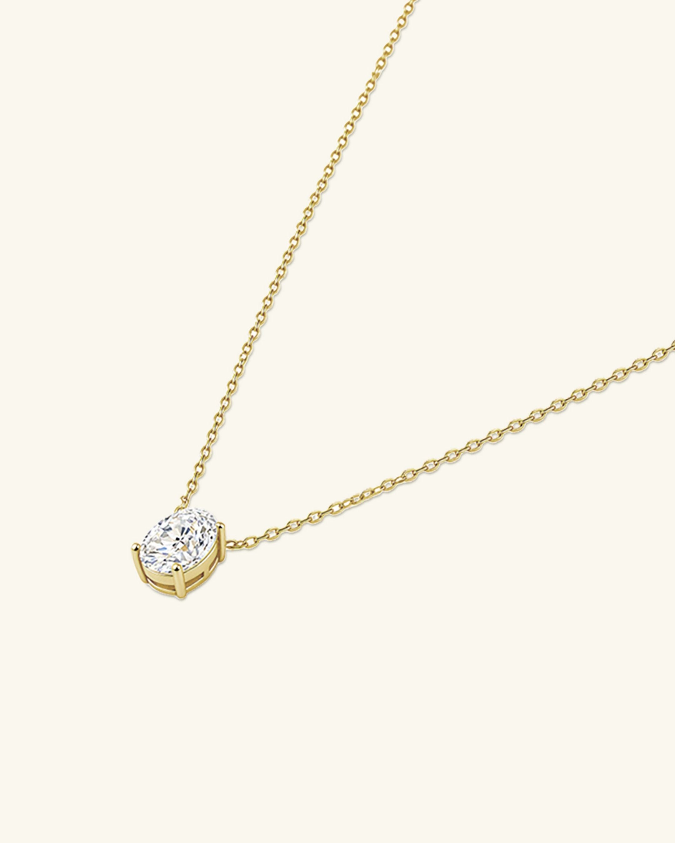 Oval Cut Moissanite Necklace