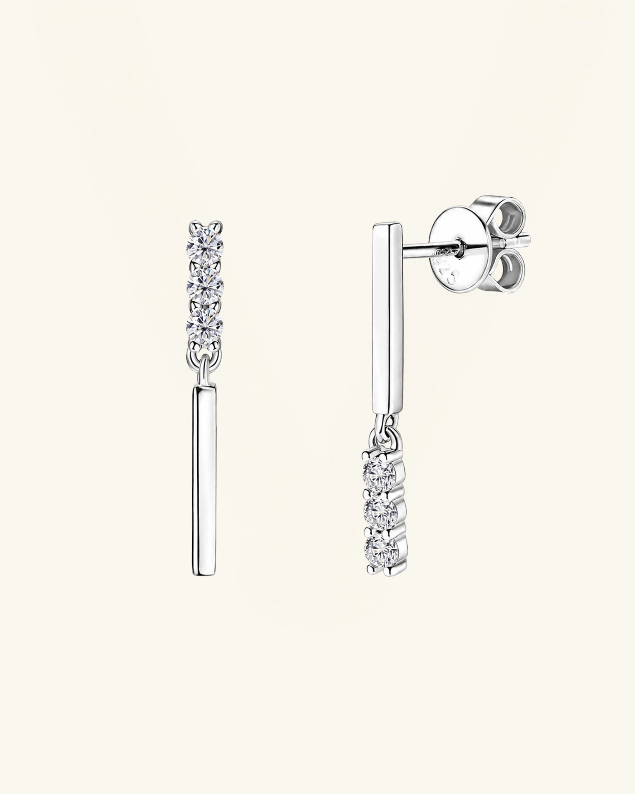 Bar Drop Moissanite Earrings