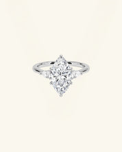Three Stone Marquise Cut Moissanite Ring