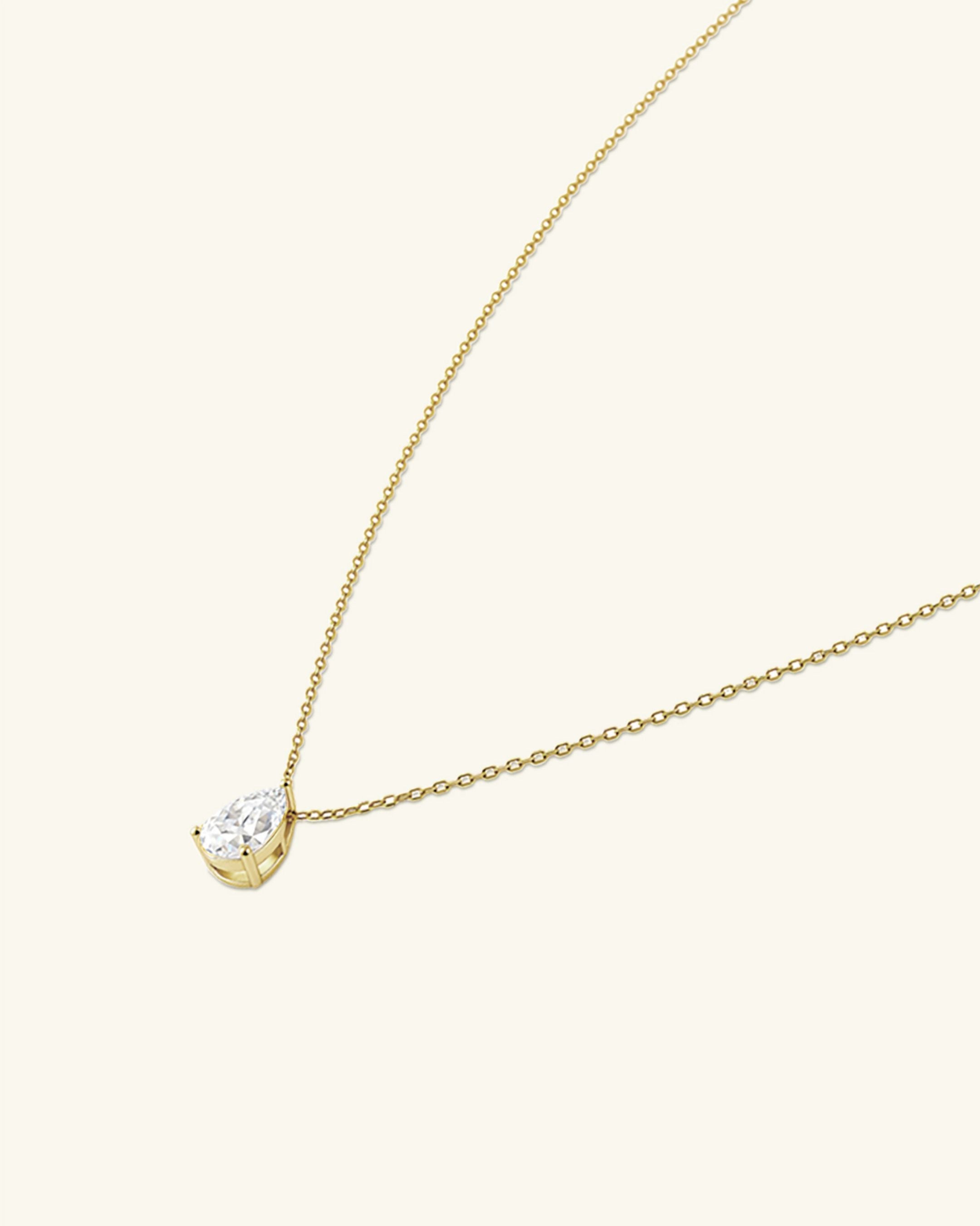 Pear Cut Moissanite Necklace