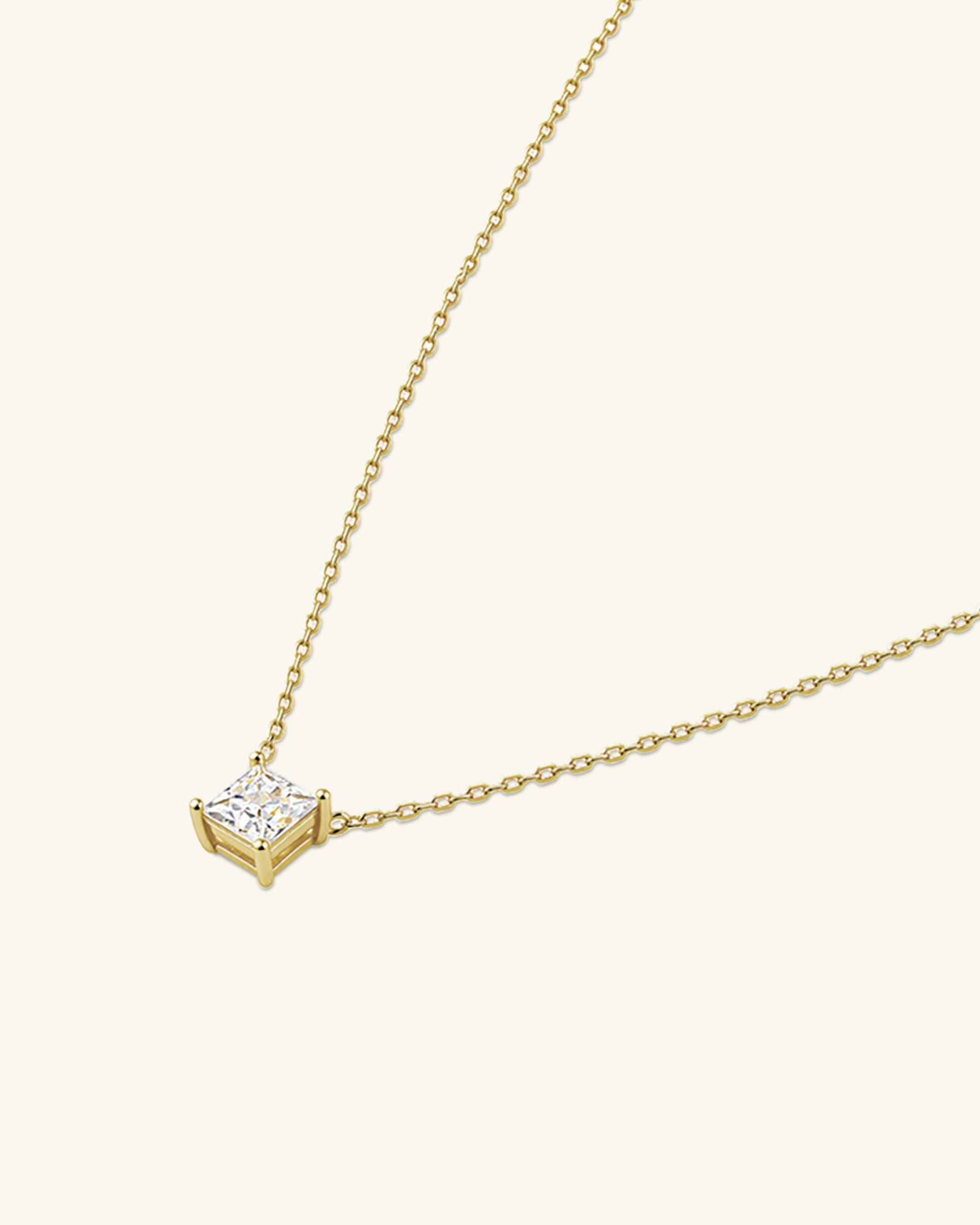Princess Cut Moissanite Necklace