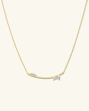 Moissanite Cluster Bar Necklace