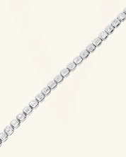 Asscher Cut Bezel Moissanite Tennis Bracelet