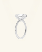 Emerald Cut Pavé Hidden Halo Moissanite Ring