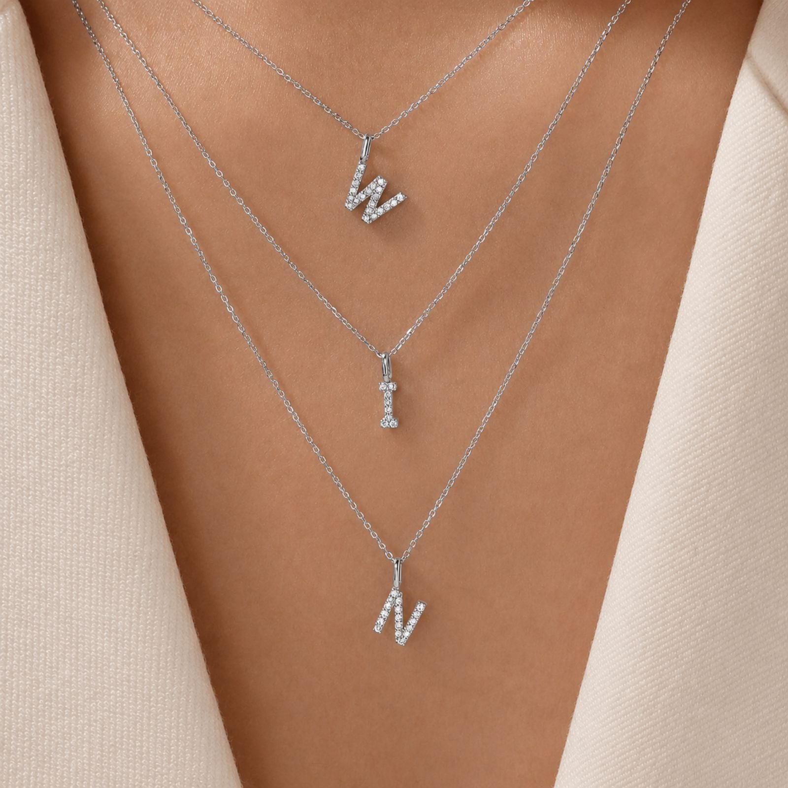 Moissanite Letter Necklace