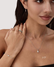 Pear Cut Bezel Moissanite Necklace