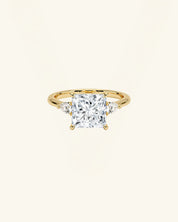 Three Stone Princess Cut Moissanite Ring