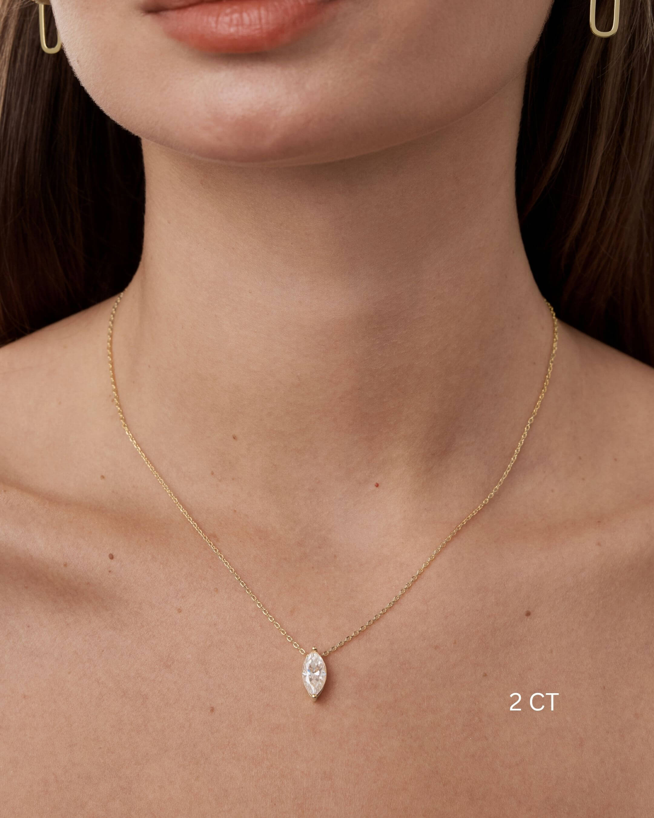 Marquise Cut Moissanite Necklace