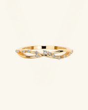 Sprinkled Criss Cross Moissanite Ring