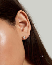Pear Cut Bezel Moissanite Stud Earrings