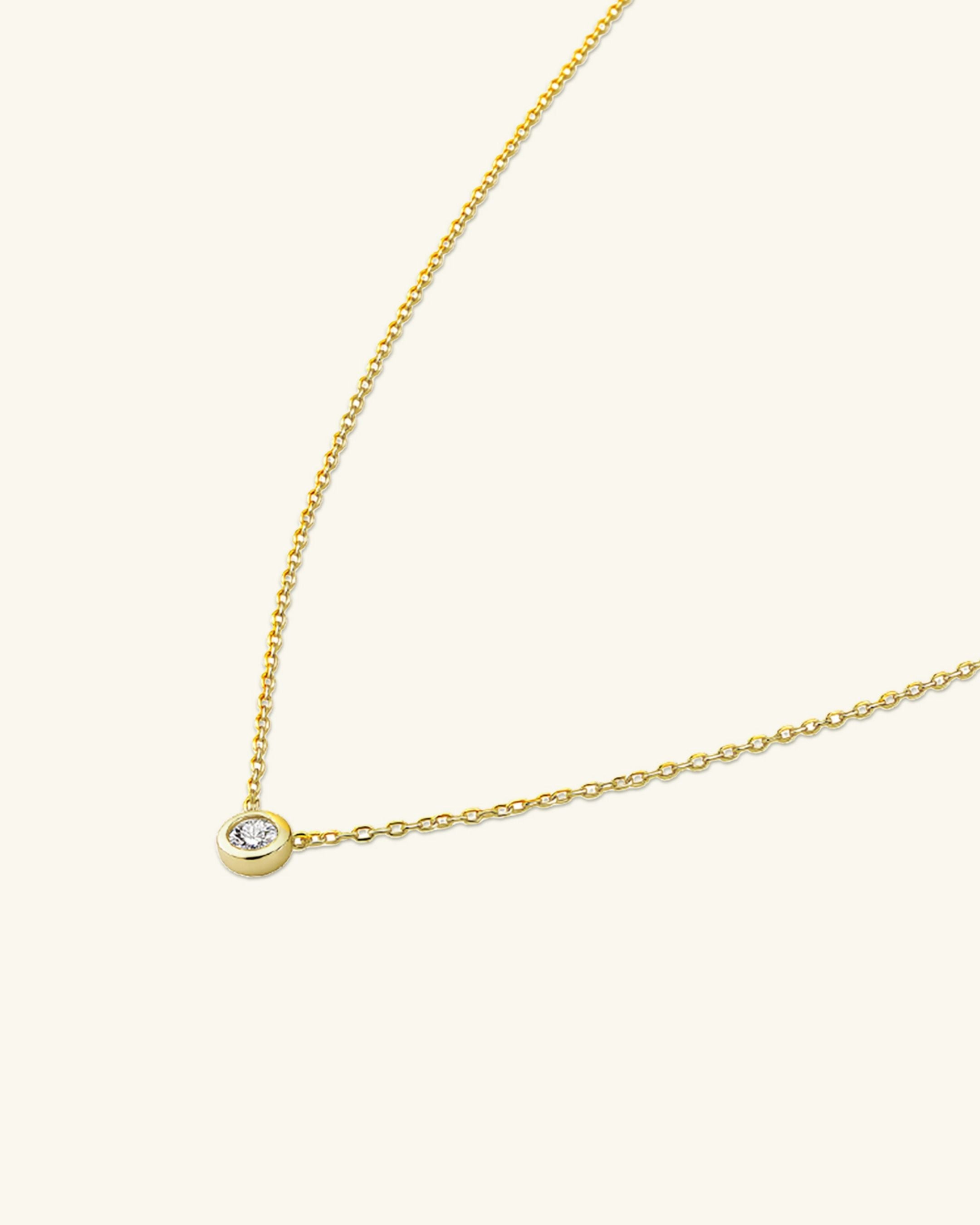 Bezel Set Moissanite Necklace