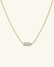 Moissanite Baguette Round Necklace