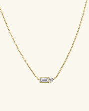 Moissanite Baguette Round Necklace