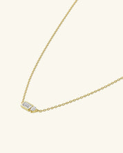 Moissanite Baguette Round Necklace