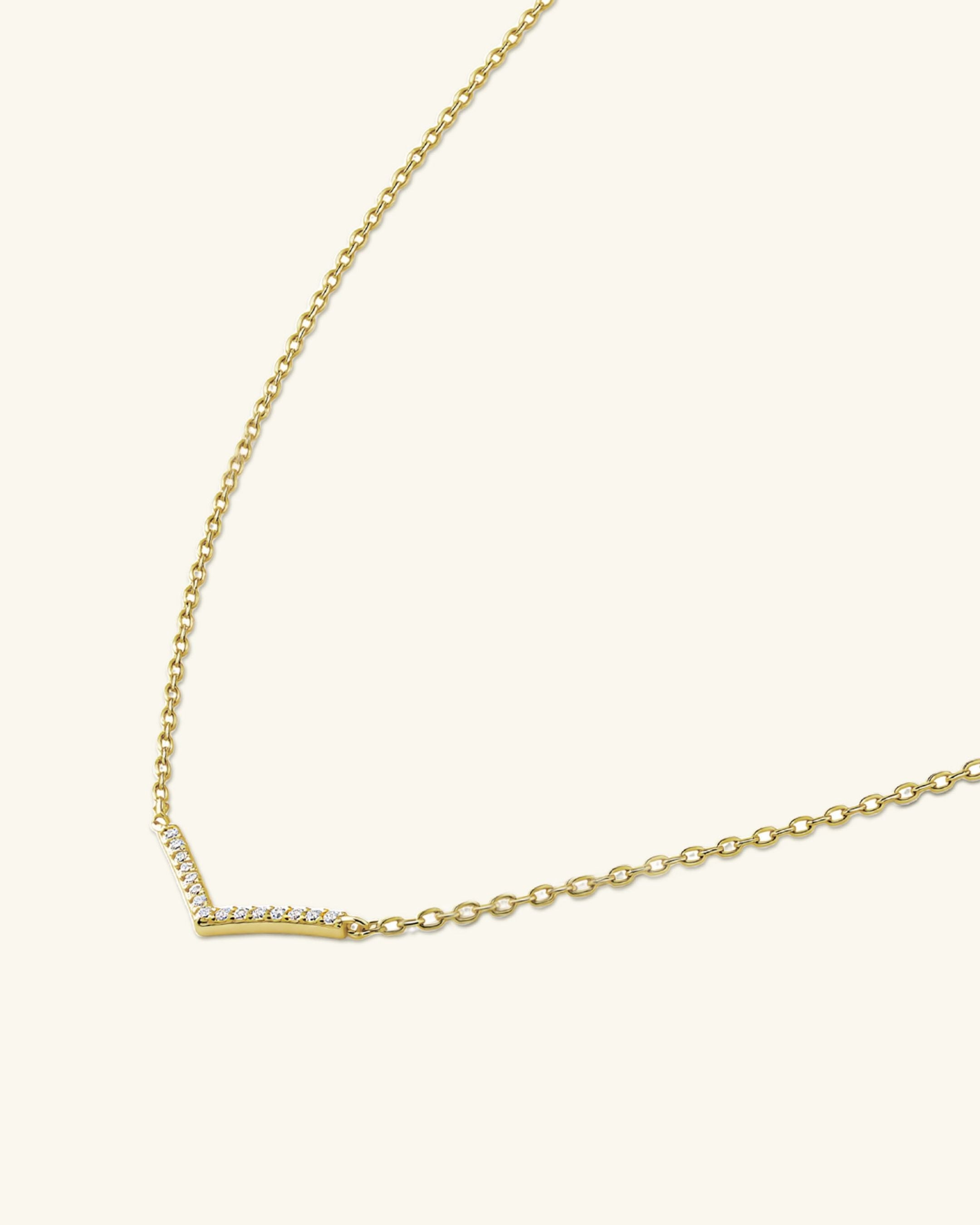 Pavé Moissanite Wishbone Necklace