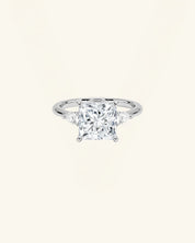Three Stone Princess Cut Moissanite Ring