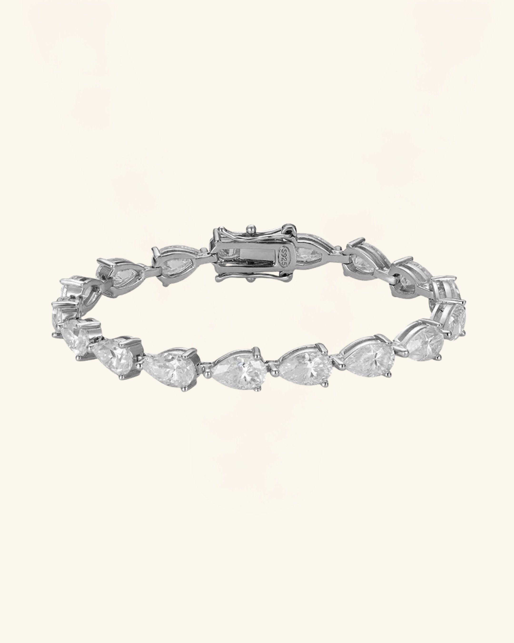 Pear Cut Moissanite Tennis Bracelet