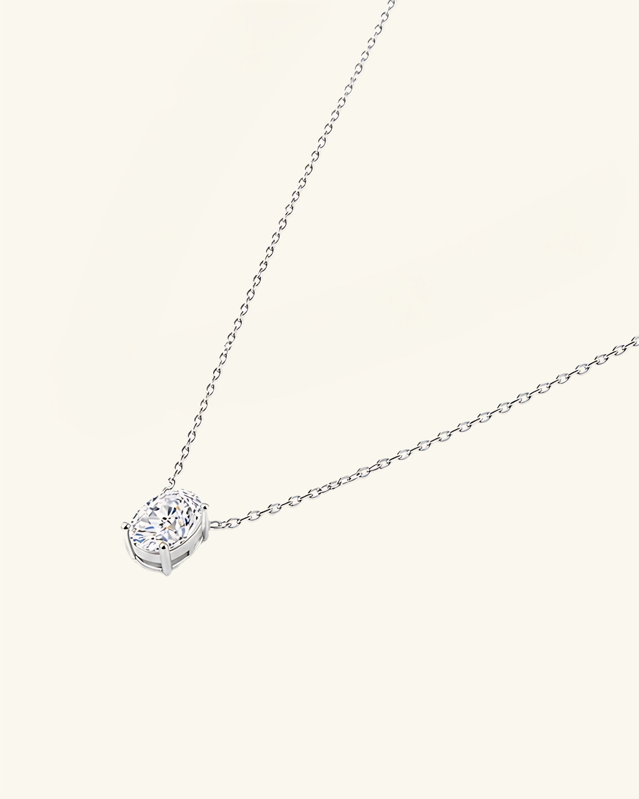 Oval Cut Moissanite Necklace