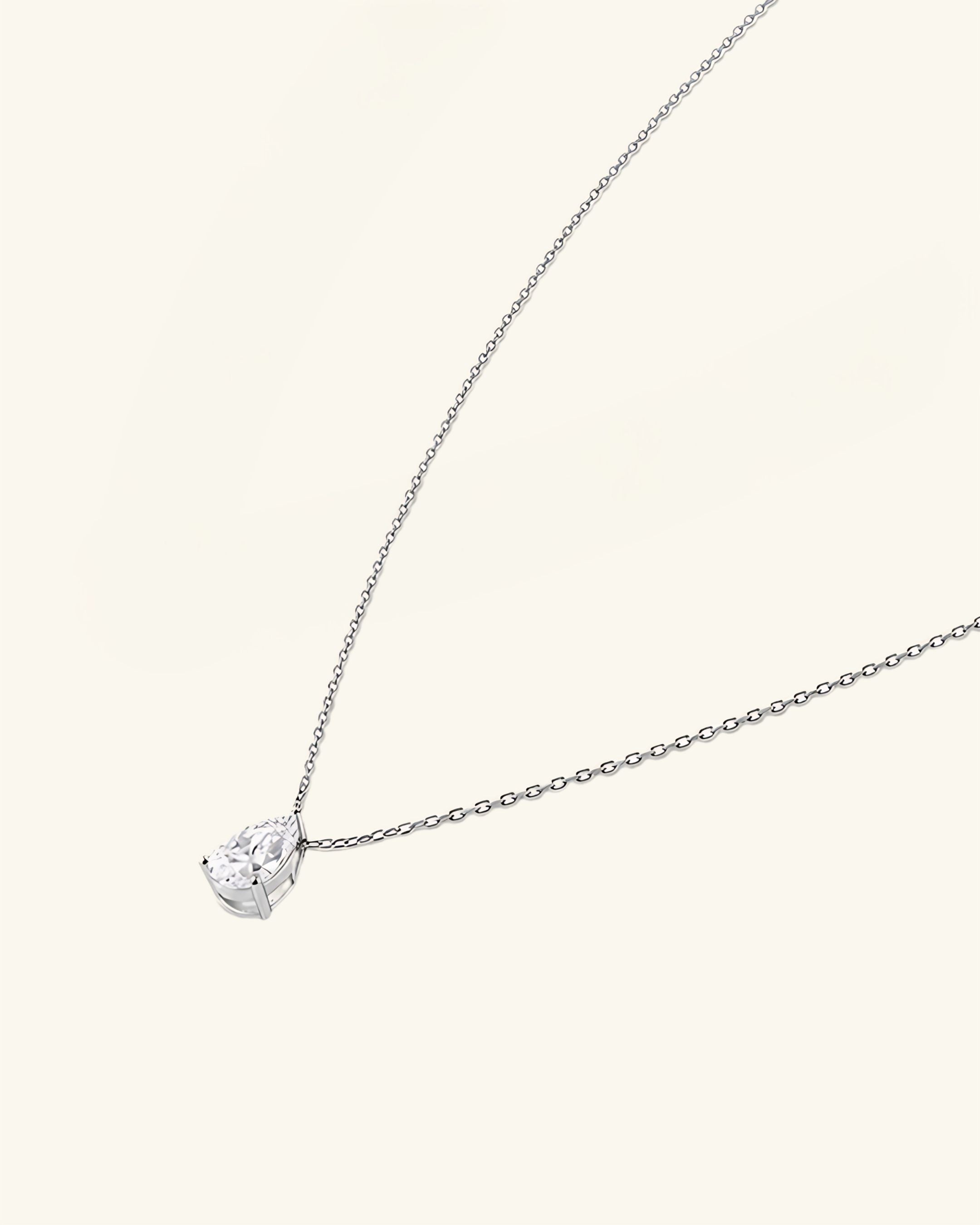 Pear Cut Moissanite Necklace
