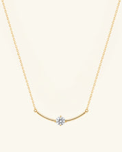Curve Solitaire Moissanite Necklace