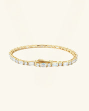 Round & Emerald Cut Moissanite Tennis Bracelet