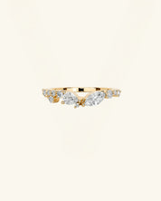 Pear Marquise Cluster Moissanite Ring