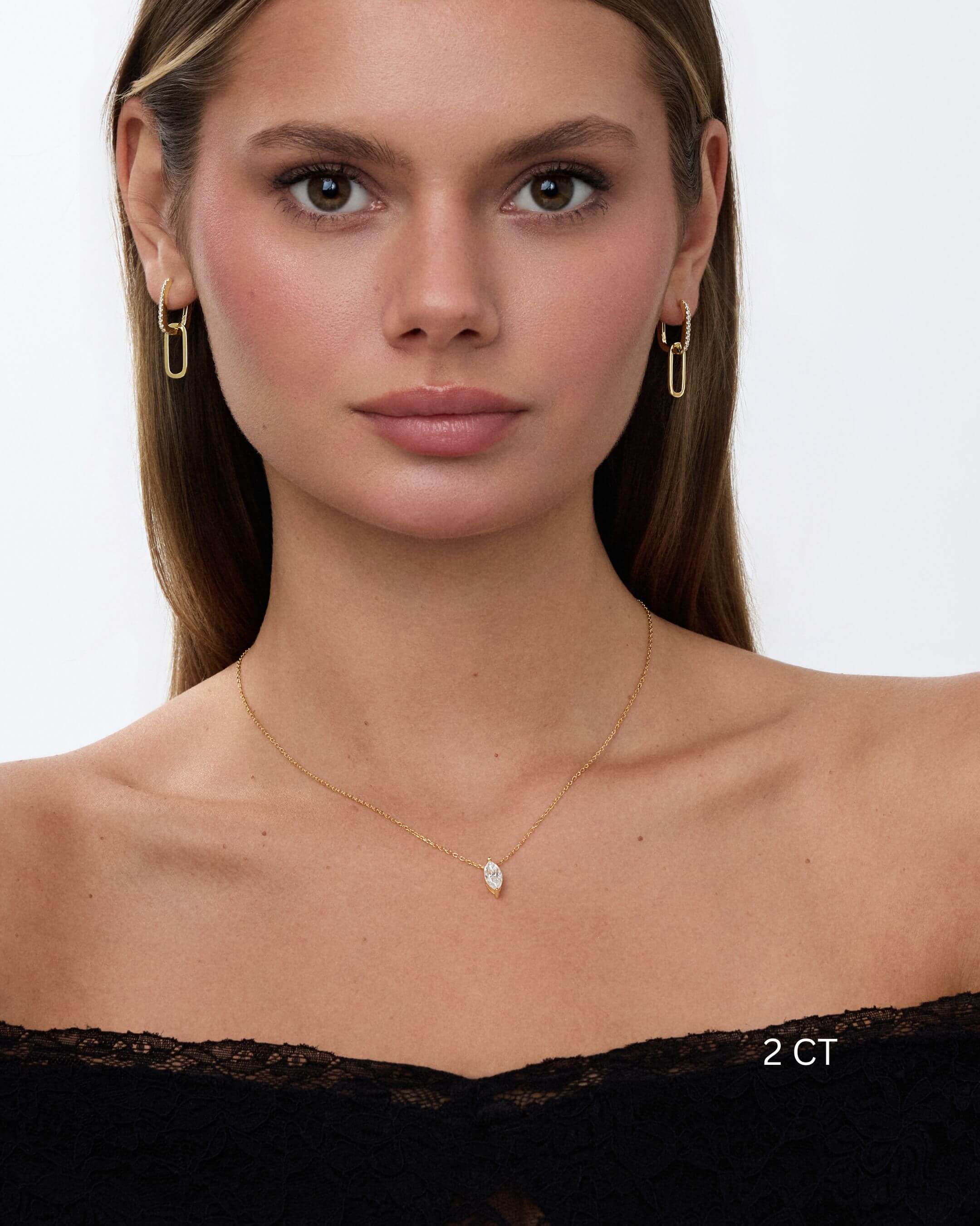 Marquise Cut Moissanite Necklace