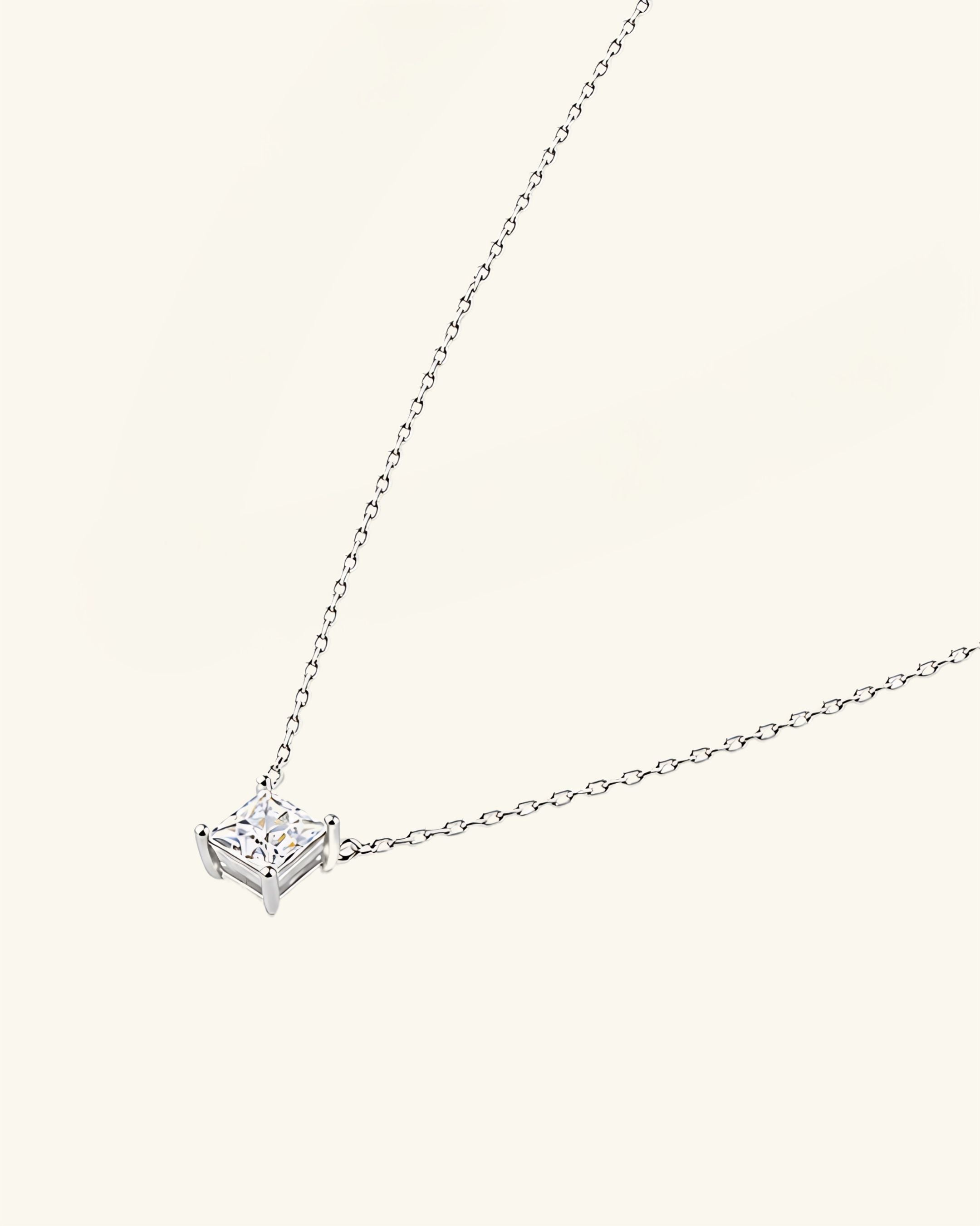 Princess Cut Moissanite Necklace