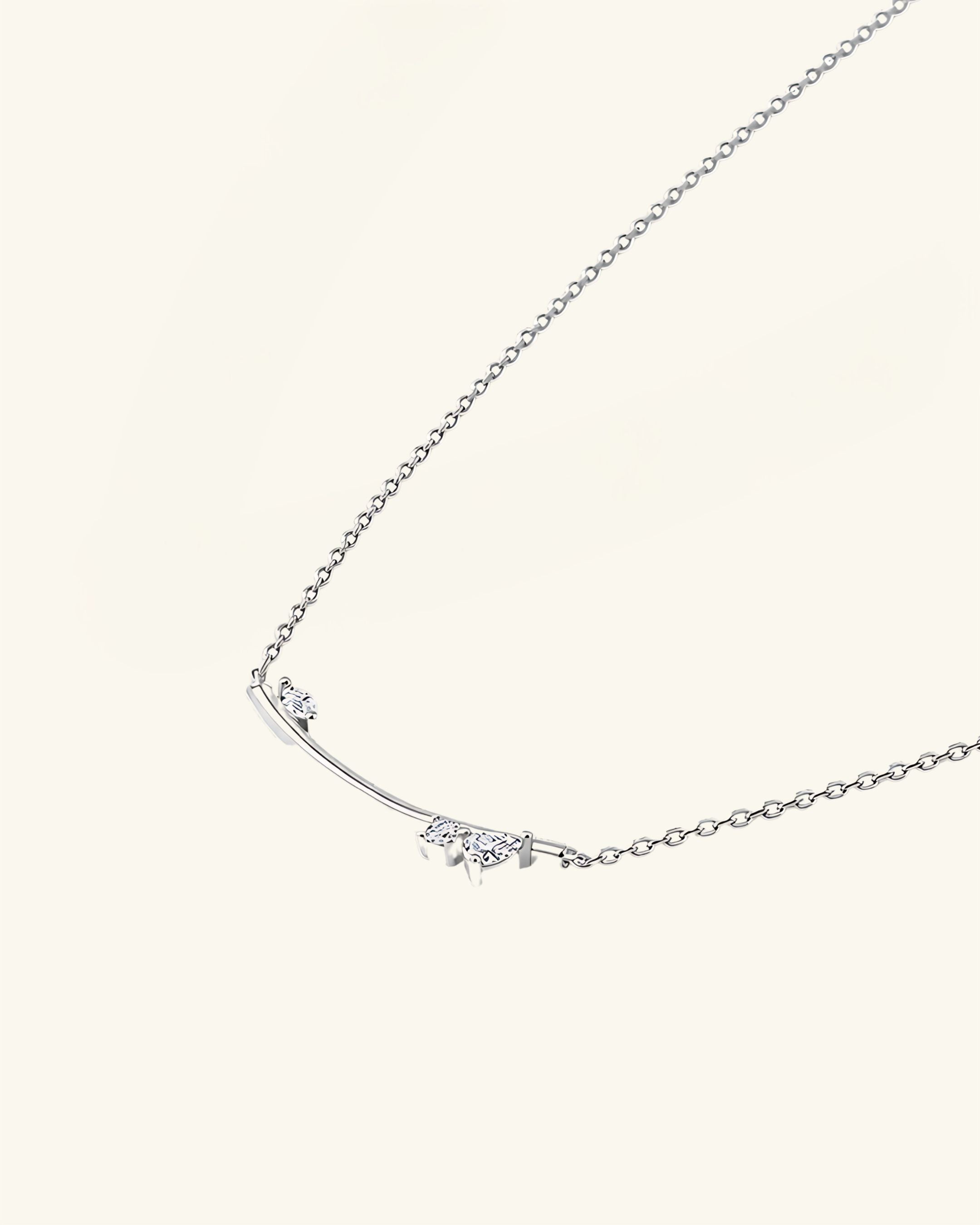Moissanite Cluster Bar Necklace