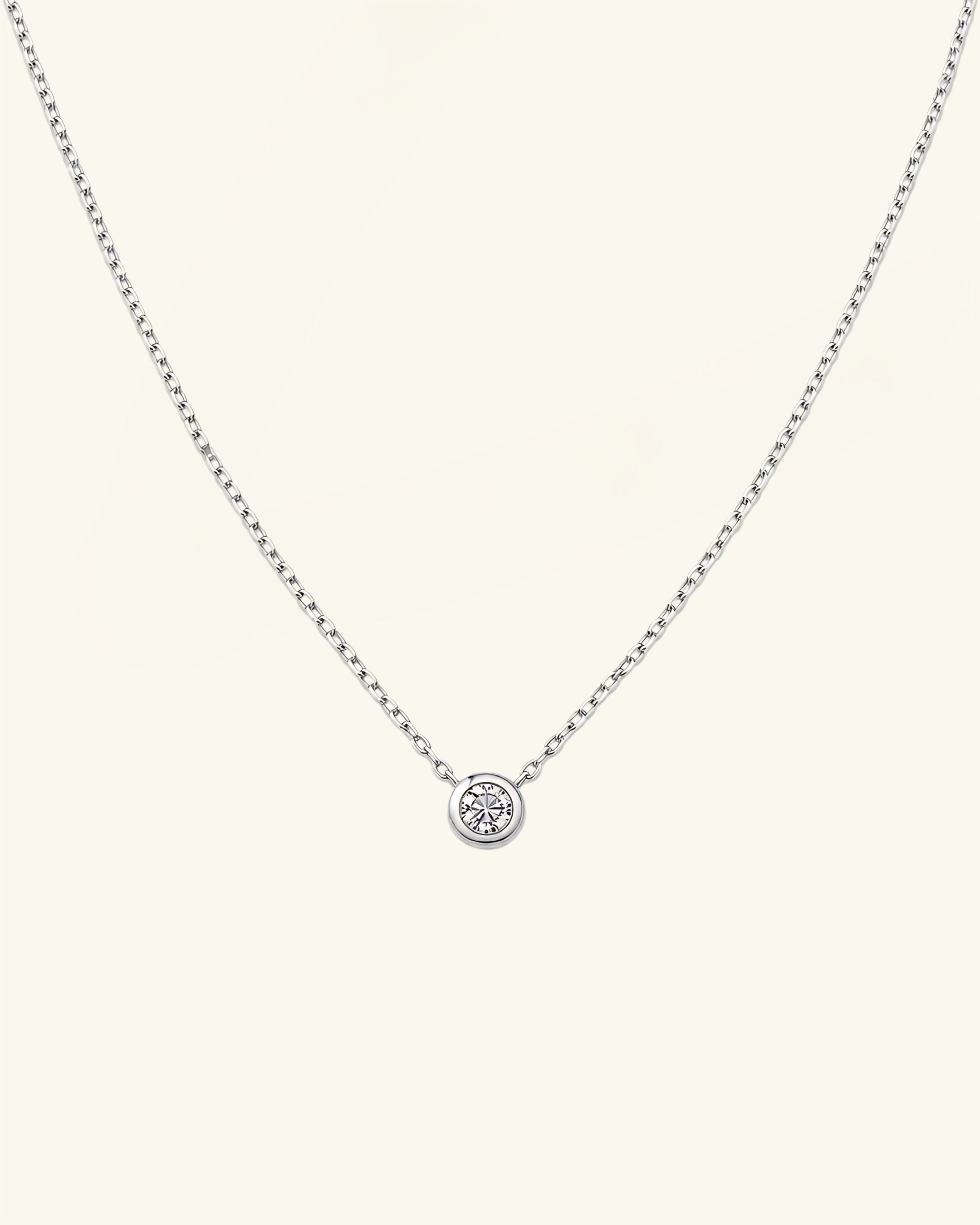 Bezel Set Moissanite Necklace