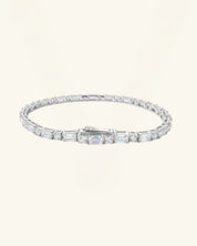 Round & Emerald Cut Moissanite Tennis Bracelet