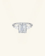 Three Stone Emerald Cut Moissanite Ring