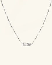 Moissanite Baguette Round Necklace