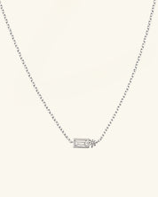 Moissanite Baguette Round Necklace