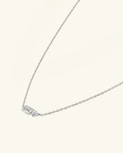 Moissanite Baguette Round Necklace