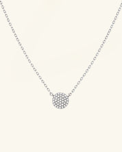 Pavé Moissanite Round Necklace
