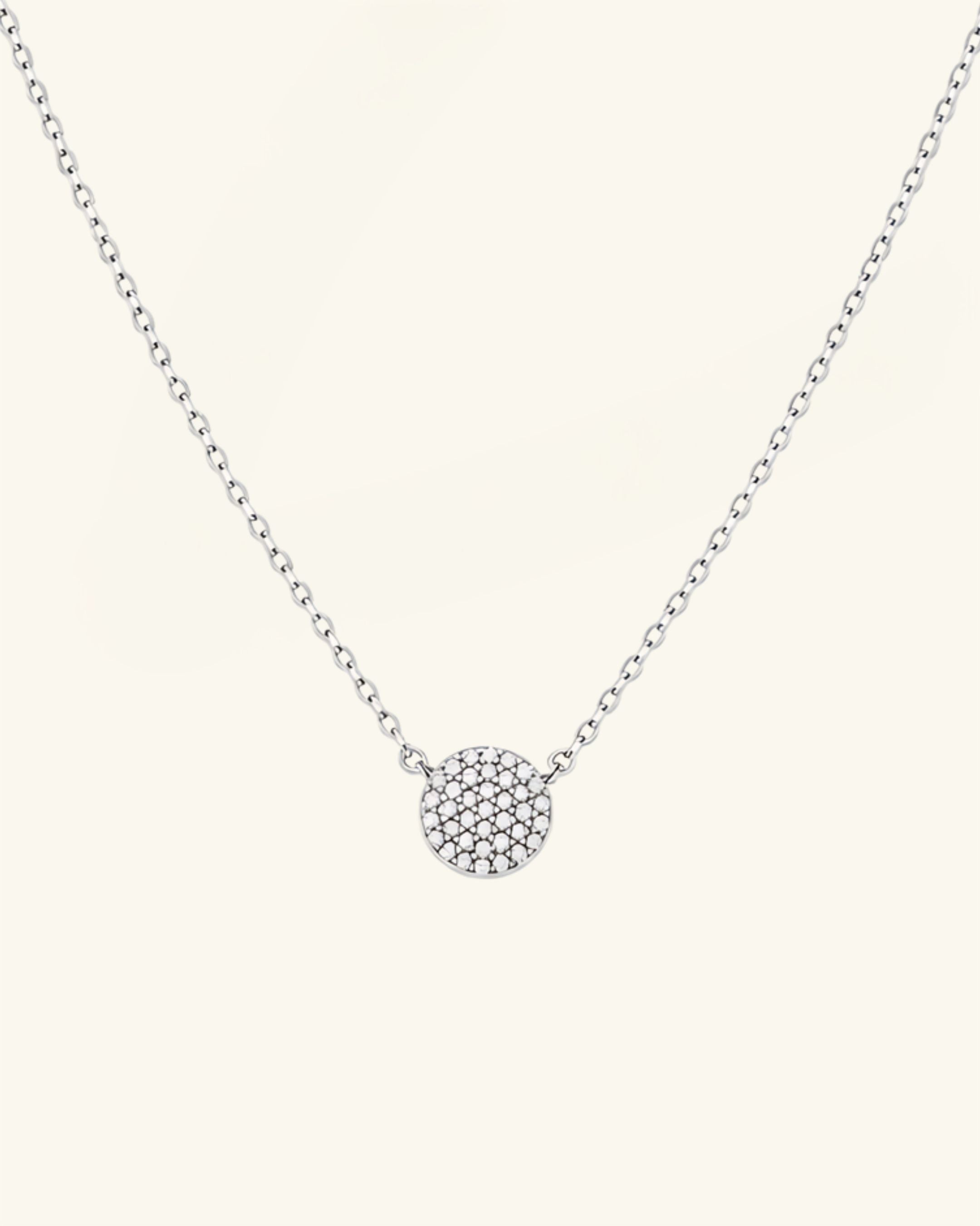 Pavé Moissanite Round Necklace