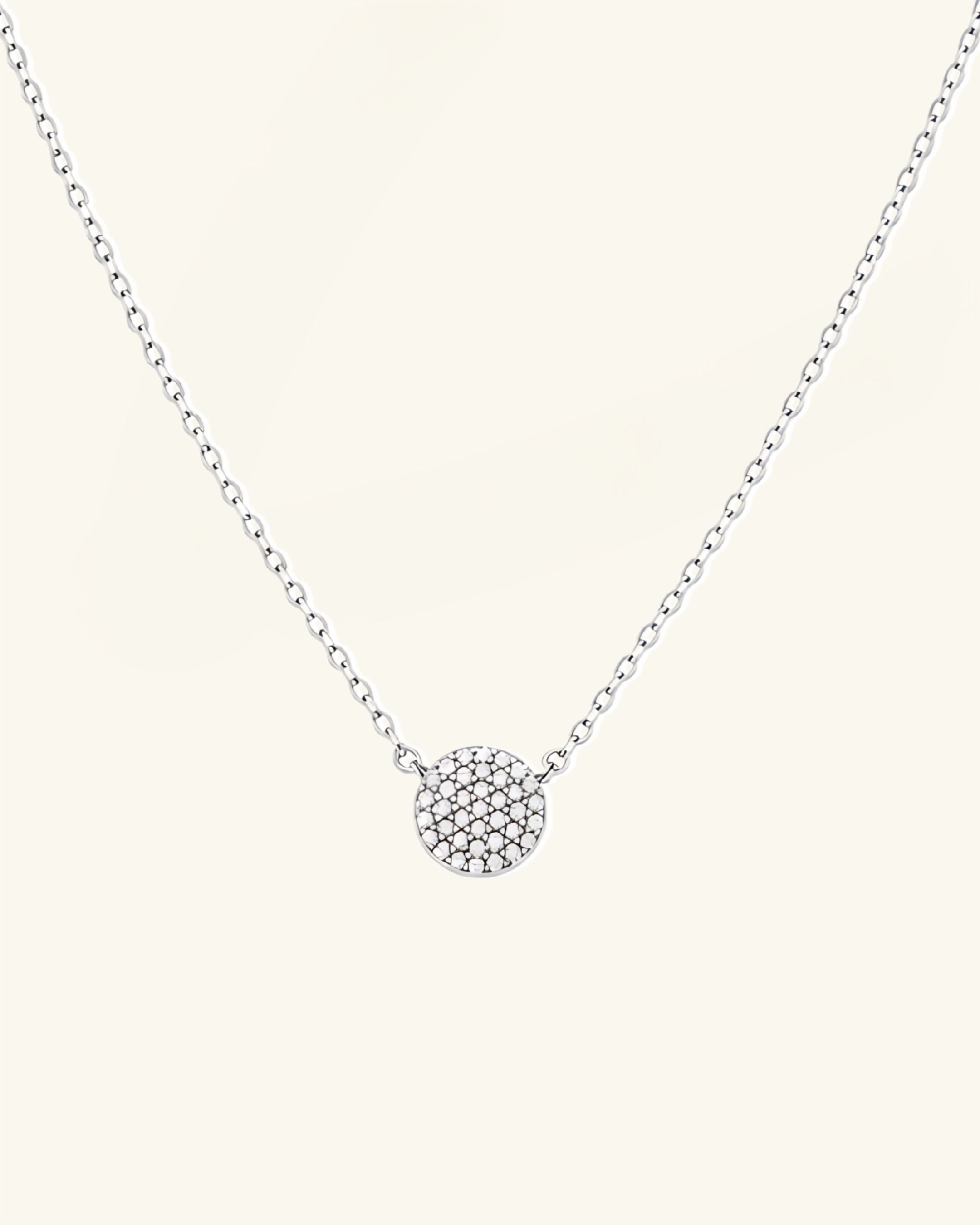 Pavé Moissanite Round Necklace