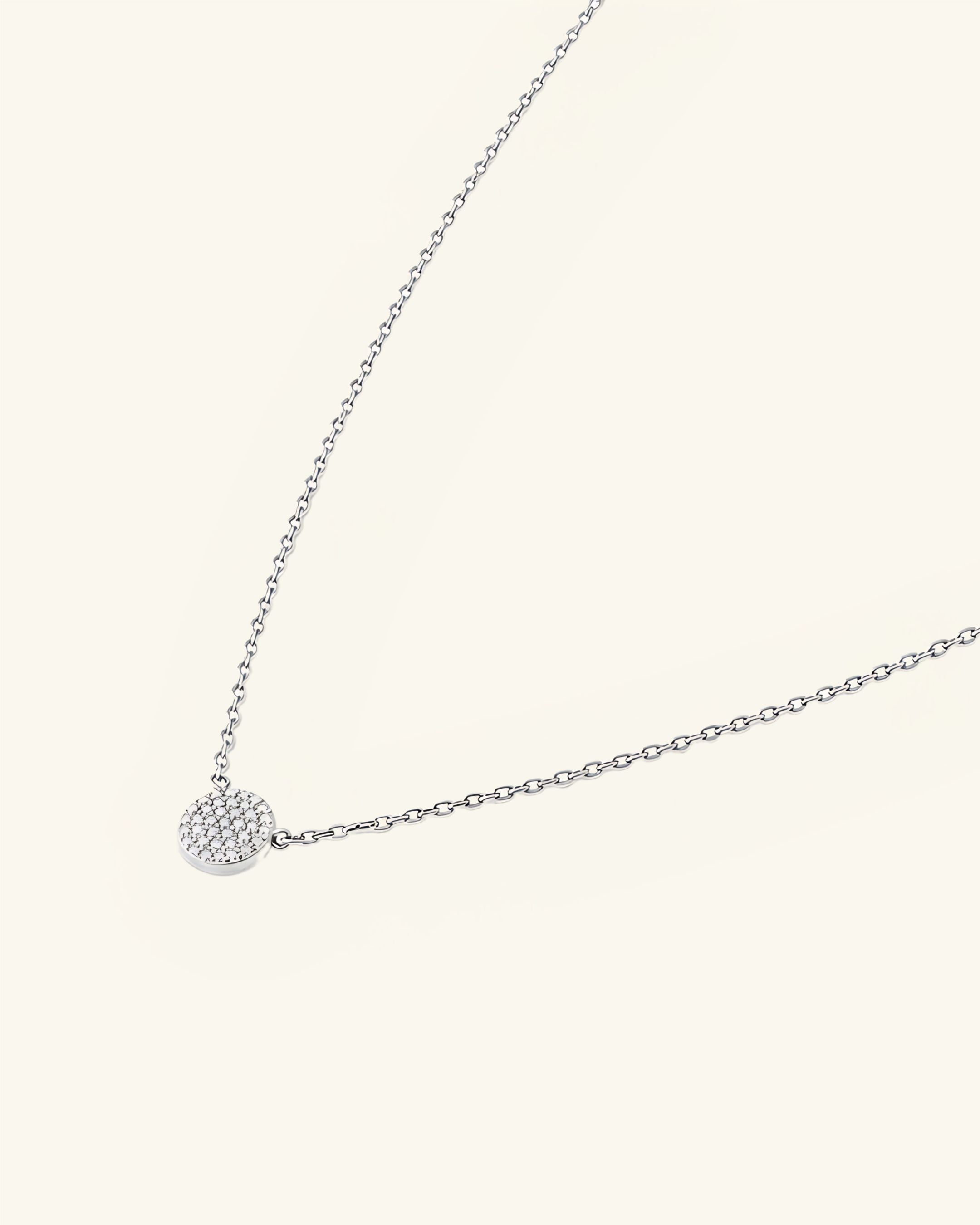 Pavé Moissanite Round Necklace