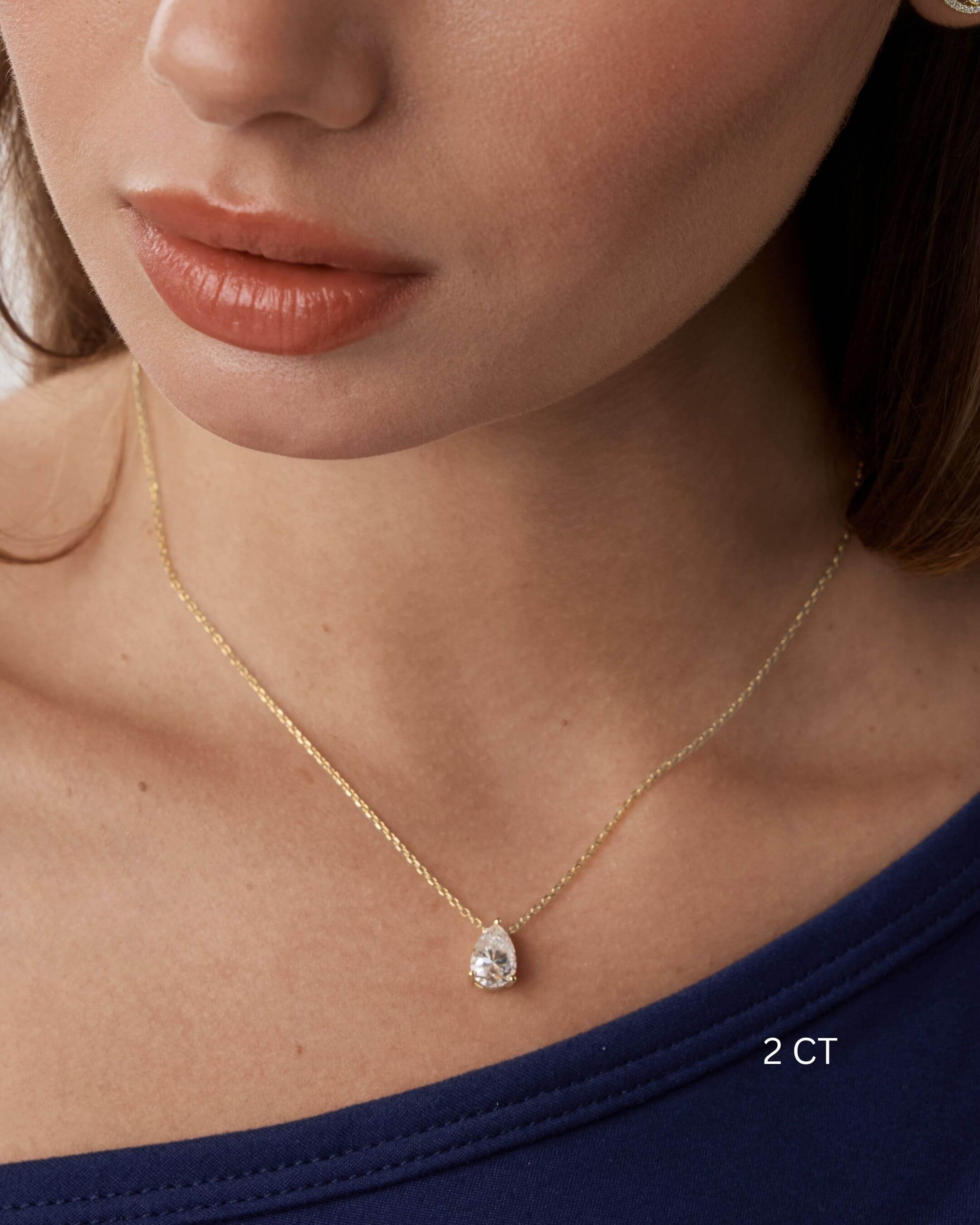 Pear Cut Moissanite Necklace