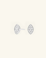 Marquise Cut Bezel Moissanite Stud Earrings