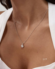 Round Cut Bezel Moissanite Necklace