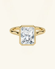 Radiant-Cut Moissanite Bezel-Set Solitaire Ring