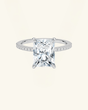 Radiant Cut Pavé Hidden Halo Moissanite Ring